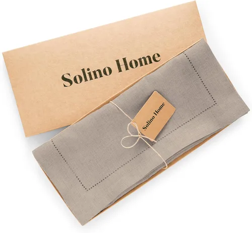 Vista 5 de Solino Home Camino de mesa de lino natural de 72 pulgadas de largo, 100% lino puro con vainica, peso medio, 14 x 72 pulgadas para cómoda, comedor