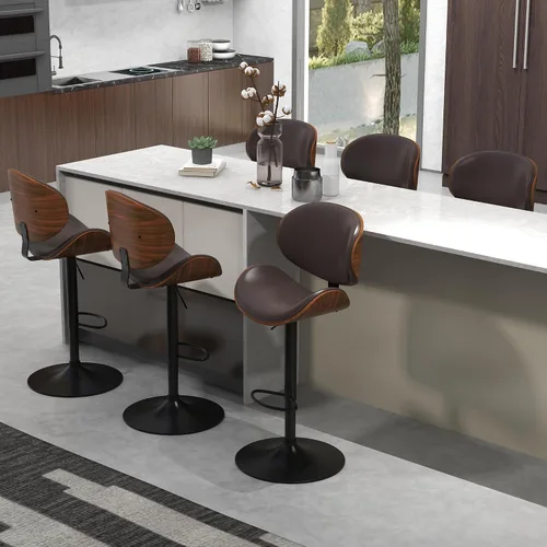 Vista 20 de civama Taburetes de bar 1 pieza para encimera de cocina, sillas de altura de barra ajustable, taburetes de bar giratorios modernos con asiento