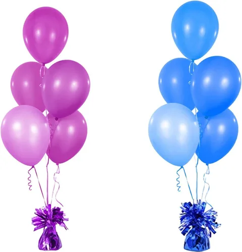 Vista 7 de Pesas de globos metálicos, recuerdos de fiesta de cumpleaños, regalos novedosos y mordazas, 5.5 pulgadas, paquete de 12 unidades plateado