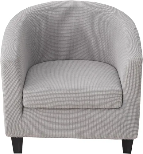 Vista 26 de CRFATOP - Funda elástica para sillón de club (2 piezas) 1 Club Cover & 1 Cushion Cover, Soft Round Tub Sofa Covers, Pet Friendly, Washable