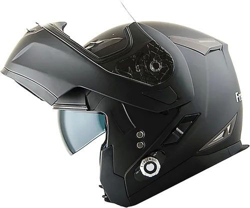 Vista 7 de Martian Casco Bluetooth para motocicleta, modular, abatible, cara completa, doble visera, auriculares de intercomunicación Bluetooth integrados