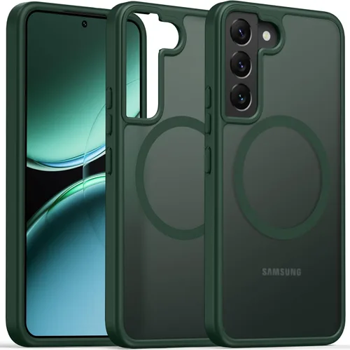 Vista 30 de Oterkin Funda magnética para Samsung Galaxy A17 mate, funda de teléfono A17 compatible con MagSafe esmerilada, translúcida, a prueba de golpes Negro