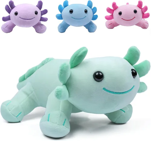 Vista 13 de Axolotl - Juguete de peluche, suave y lindo ajolote de 10.8 pulgadas, almohada de felpa de algodón de peluche Kawaii Salamandra Animal para niños