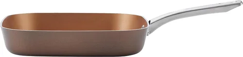 Vista 2 de Ayesha Curry Home Collection - Sartén cuadrada antiadherente para parrilla, 11.25 pulgadas, azúcar morena Azúcar Moreno