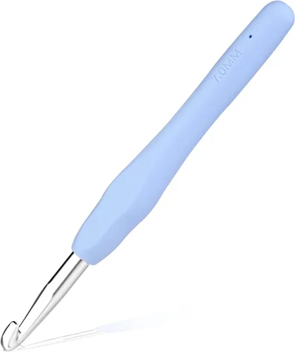 Vista 22 de Gancho de ganchillo de 0,5 mm, mango ergonómico para manos con artritis, agujas de tejer extra largas para principiantes y lana para ganchillo