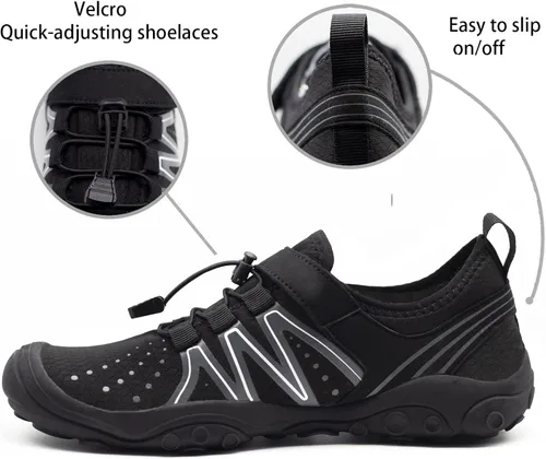 Vista 3 de Goodsaleok Zapatos de agua para hombre y mujer, de secado rápido, descalzo, playa, Brook, atléticos, para barco, surf, senderismo, yoga, uso diario