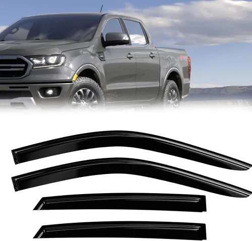 Vista 58 de Protectores de lluvia de ventana para Ford F150 SuperCab 2004-2014 2 piezas deflector de ventana para 09-14 F-150 con 2 puertas delanteras