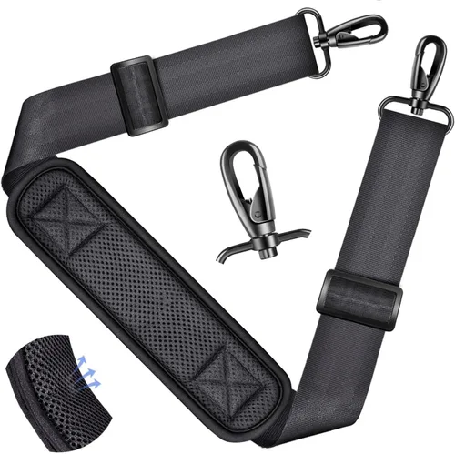 Vista 127 de ZINZ Correa de hombro universal de 59 pulgadas con almohadilla transpirable fija ultra gruesa, correa de hombro ajustable y resistente para bolsa