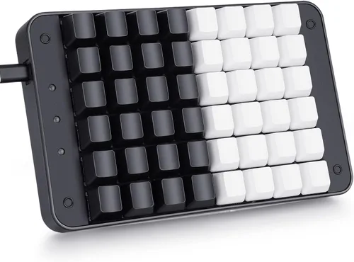 Vista 8 de Teclado mecánico Koolertron de una mano para jugadores, teclado mini USB de 48 teclas totalmente programable con interruptor rojo