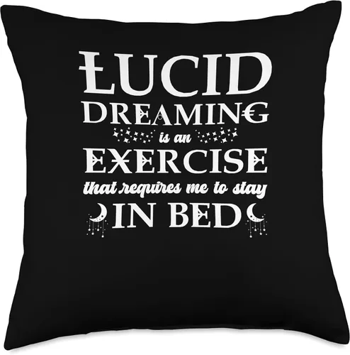 Vista 5 de Lucid Dreaming Exercise Required Stay In Bed Gift Requiere ejercicio para permanecer en la cama Lucid Dream - Almohada de 16 x 16 pulgadas