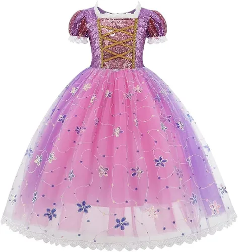 Vista 30 de Vestido de cumpleaños de princesa Sofía para niñas, disfraz de Halloween, concurso de Navidad, fiesta de noche, baile