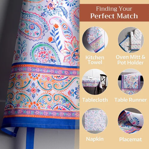 Vista 829 de Maison d' Hermine Delantales para mujer con bolsillo, 100% algodón (27.50 x 31.50 pulgadas)