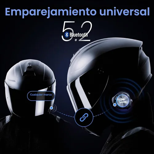 Vista 5 de Auriculares Bluetooth Y3 para casco (más adecuados para parejas), teléfono de respuesta automática, intercomunicador, música, intercomunicador