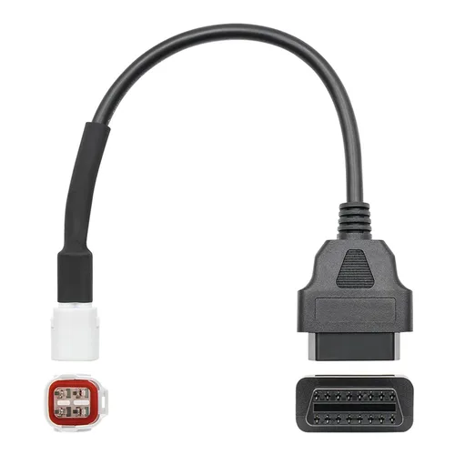 Vista 3 de Cable adaptador OBD2, escáner de diagnóstico para motocicleta, adaptador de diagnóstico OBD de 4 pines a lector de código de falla OBD2, escáner