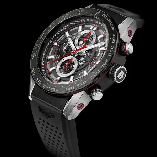 Vista 4 de Tag Heuer CAR2A1ZFT6044 reloj de hombre automático doble Carrera Calibre Heuer 01Skeleton