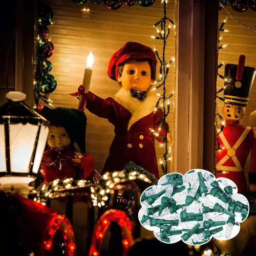 Vista 5 de Honoson Paquete de 120 mini bombillas de repuesto de Navidad de 3 V Luces LED de Cadena para exteriores e interiores, gran angular para árbol