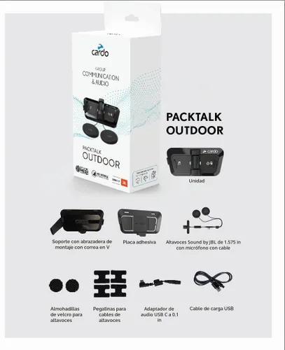 Vista 2 de Cardo Packtalk - Kit de segundo casco para exteriores, accesorio de dispositivo de comunicación para uso adicional del casco, kit multifuncional