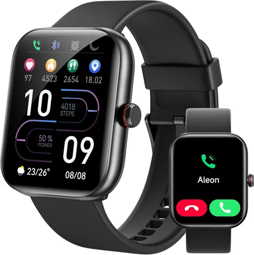 Vista 10 de Reloj inteligente para mujeres y hombres, reloj inteligente para iPhone y Android Bluetooth (respuesta/llamada) Alexa integrado, rastreador