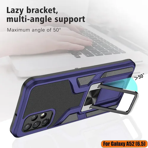 Vista 7 de Funda de teléfono magnética sólida y duradera compatible con Samsung Galaxy A52 (5G) de grado militar, a prueba de golpes, doble protección