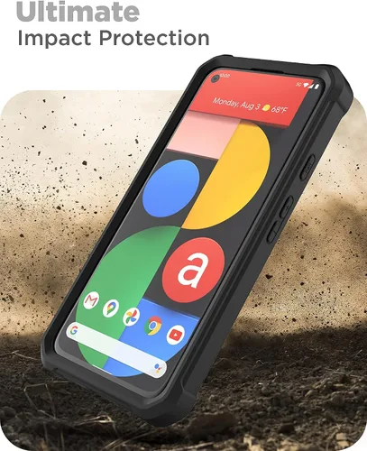 Vista 6 de Encased Falcon Armor - Funda diseñada para Pixel 5a 5G con clip para cinturón, funda protectora de cuerpo completo con funda (Google Pixel 5a)