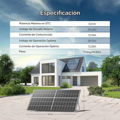 Vista 5 de Renogy Panel solar bifacial de 640 vatios, monocristalino para encendido