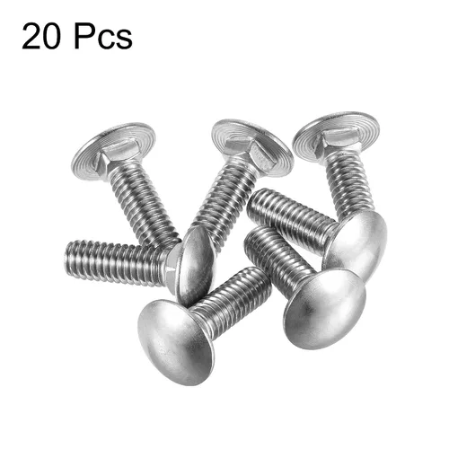 Vista 3 de uxcell Perno de carro de 5/16-18x1" Cabeza redonda Cuello cuadrado 304 Acero Inoxidable 20pcs