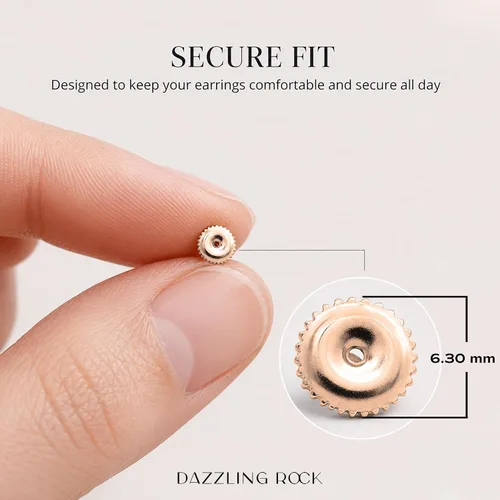 Vista 3 de Dazzlingrock Collection Atornillado Atrás Arete 1 Pc Solo en Oro Oro rosa de 18 quilates