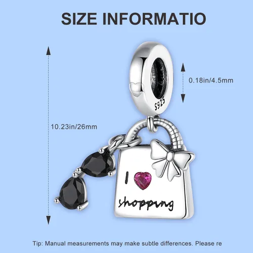 Vista 2 de PICKBEAU S925 Sterling Silver Charms Bracelet Necklace Keychain Sunglasses Bag Butterfly Sunflower Charm Beads DIY Jewelry Gifts For Women