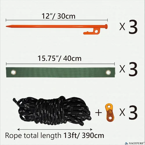 Vista 7 de Kit de estaca para árboles, estacas y soportes resistentes para árboles inclinados, estaca de metal para enderezar con 3 estacas para árboles