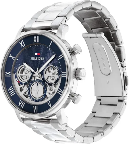 Vista 2 de Tommy Hilfiger Men's Dress Watch Multifunction Quartz Movement Water Resistant Contemporary Elegance for Any Occasion