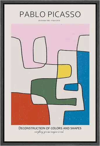 Vista 44 de SIGNLEADER Lienzo enmarcado para pared, paisaje pastel abstracto negro, naturaleza, ilustraciones de área silvestre, arte moderno, decorativo