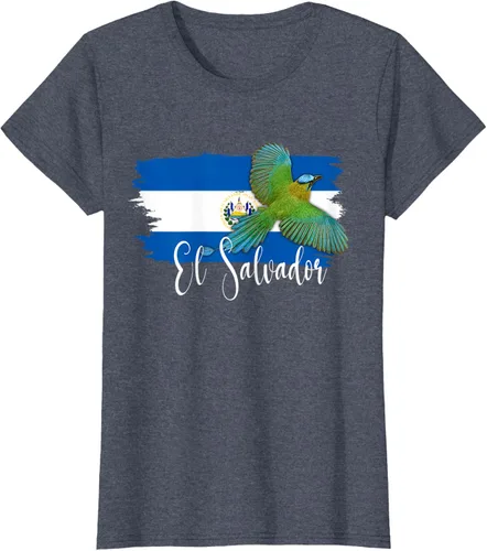 Vista 61 de Camiseta con la bandera de El Salvador, mapa de El Salvador, camiseta de Salvador para mujer, Negro