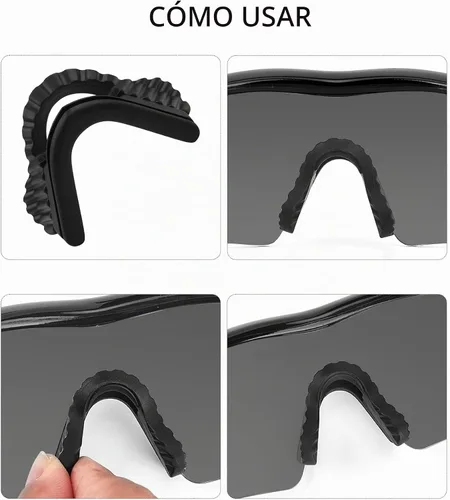 Vista 4 de Eye Opening Stuff Almohadilla de nariz de repuesto compatible con gafas de sol Oakley M Frame/Sweep/Heater/Strike/Hybrid Negro