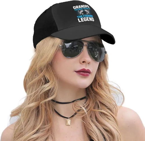 Vista 4 de KOSPOGO Grandpa The Man The Myth The Fishing Legend Baseball Cap for Men Women Baseball Hat Outdoor Casual Breathable Caps Adjustable Trucker Hat