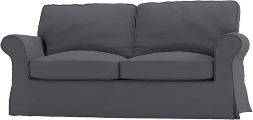 Vista 6 de Funda de sofá de algodón compatible con Pottery Barn Comfort funda de sofá Borde de caja gris oscuro
