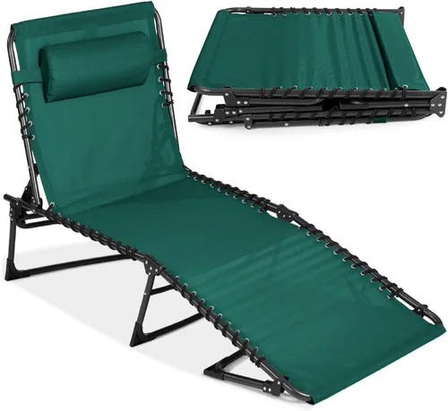 Vista 15 de Best Choice Products - Tumbona para patio reclinable, plegable, portátil para exteriores, con 8 posiciones, asas, capacidad de 300 libras