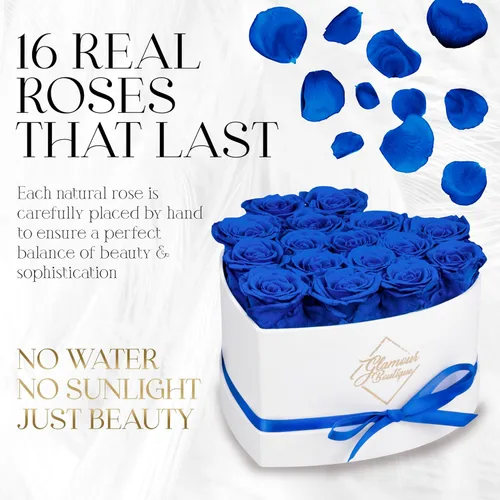 Vista 2 de GLAMOUR BOUTIQUE Rosas preservadas en una caja, regalos para ella, esposa y mamá, decoración de flores de rosas para regalo de cumpleaños, ramo