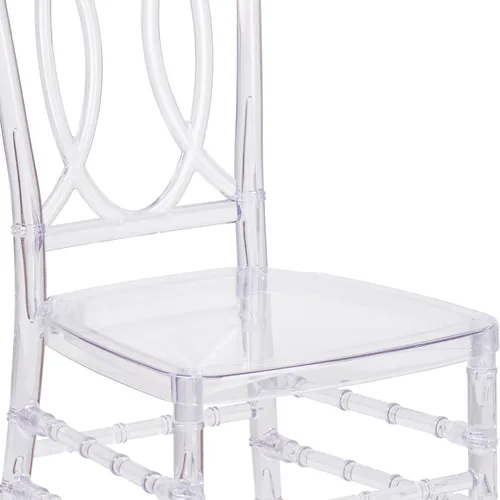 Vista 7 de Flash Furniture Flash Elegance - Silla apilable de cristal con respaldo de diseñador, silla para eventos, resistente a los rayos UV UV Resistant