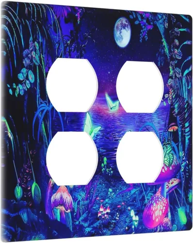 Vista 153 de Pintura al óleo de flores abstractas de 1 cuadrilla de interruptor de luz dúplex individual cubierta de salida placa de pared decorativa Placa
