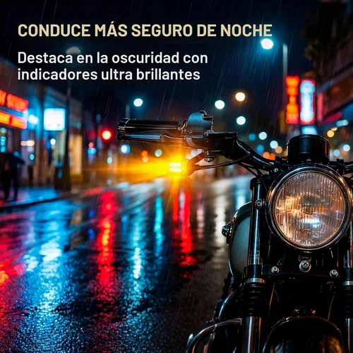 Vista 3 de ANKIA - 2 luces intermitentes universales para motocicleta, 12 V, mini LED Negro 01