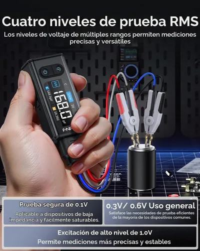 Vista 7 de FNIRSI LCR-ST2 100kHz LCR Meter Tweezer SMD & Through-Hole Component Tester