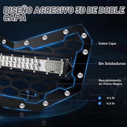 Vista 4 de Chelhead Can AM X3 Parrilla con Barra de Luz LED Delgada de 11 Pulgadas Haz Combinado y Arnés de Cableado Compatible con Can-Am Maverick X3 2016