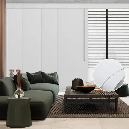 Vista 16 de Graywind - Paneles deslizantes manuales 100% opacos con control de varilla, persianas de privacidad para ventanas de patio, puertas corredizas
