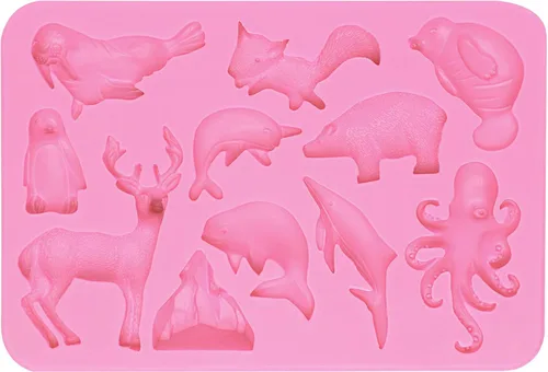 Vista 2 de Arctic Animals - Molde de silicona para fondant (11 cavidades, 1-3 pulgadas)