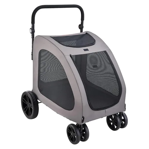 Vista 9 de VEVOR Cochecito para Mascotas, Transportador de Perros de 4 Ruedas con Frenos, Capacidad de Peso de 160 libras, Cochecitos de Viaje Portátiles