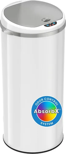 Vista 8 de iTouchless Cubo de basura sin contacto de tamaño comercial de 23 galones con sistema de control de olores AbsorbX, acero inoxidable, cubo de basura