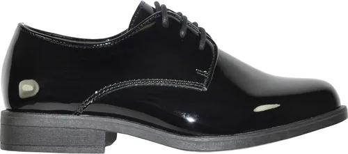 Vista 4 de VANGELO Zapato de vestir Oxford con cordones para niños, zapatos de esmoquin para bailes, uniformes, bodas, eventos formales, tamaño desde niños