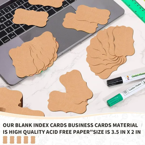 Vista 4 de Yexiya 200 piezas de tarjetas de índice en blanco impresas de papel kraft, tarjetas de notas multicolores para negocios, tarjetas flash de papel