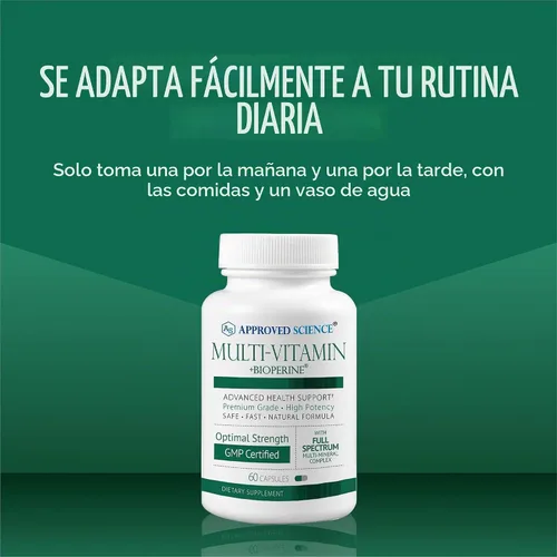 Vista 6 de Approved Science Multi-Vitaminas - con vitaminas B de espectro completo, té verde, luteína, licopeno, zeaxantina, bioperina - 180 cápsulas