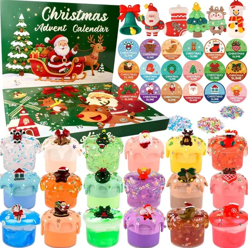 Vista 8 de Kit de slime de Navidad – Slime de Navidad antiadherente, suave, elástico, regalos de fiesta de slime para niños, perfecto para rellenos